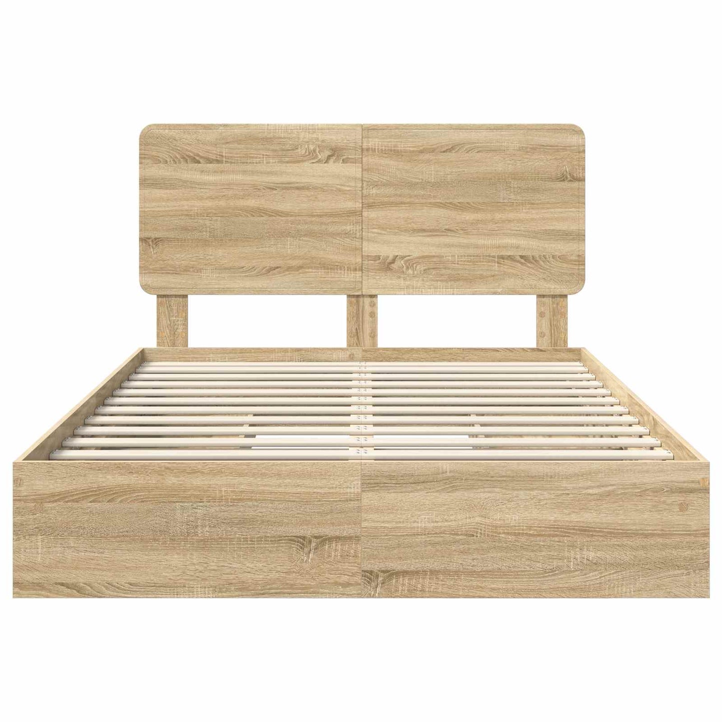 Letto con Contenitore con testiera Rovere Sonoma 140 x 190 cm | homemem39