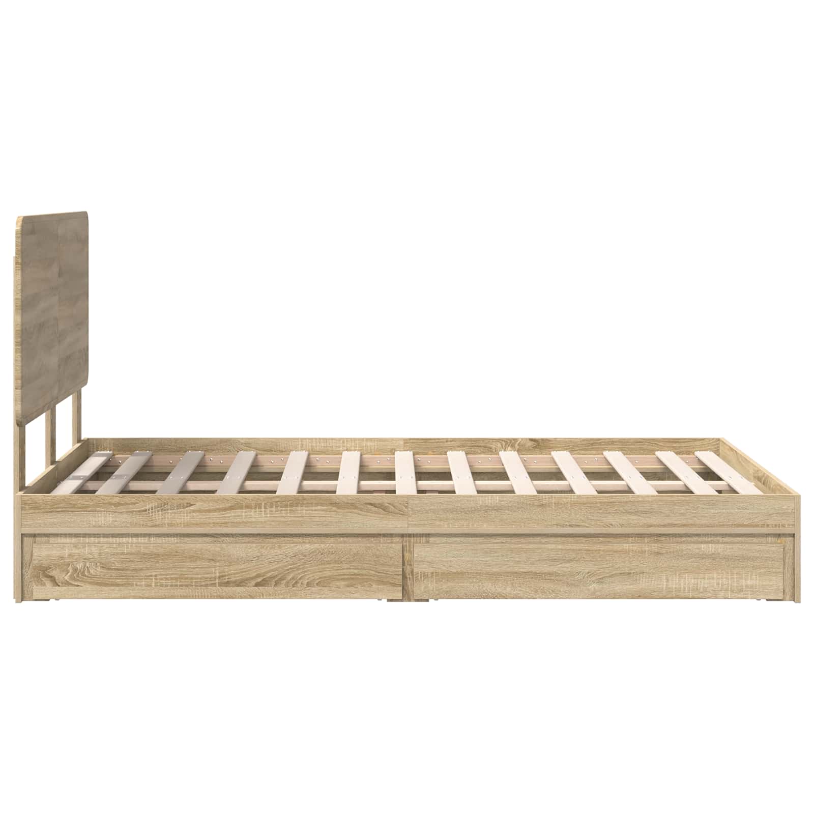 Letto con Contenitore con testiera Rovere Sonoma 135 x 190 cm | homemem39