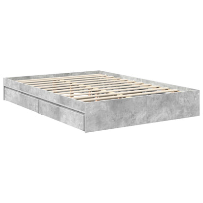 Letto con Contenitore con testiera Grigio cemento 135 x 190 cm | homemem39
