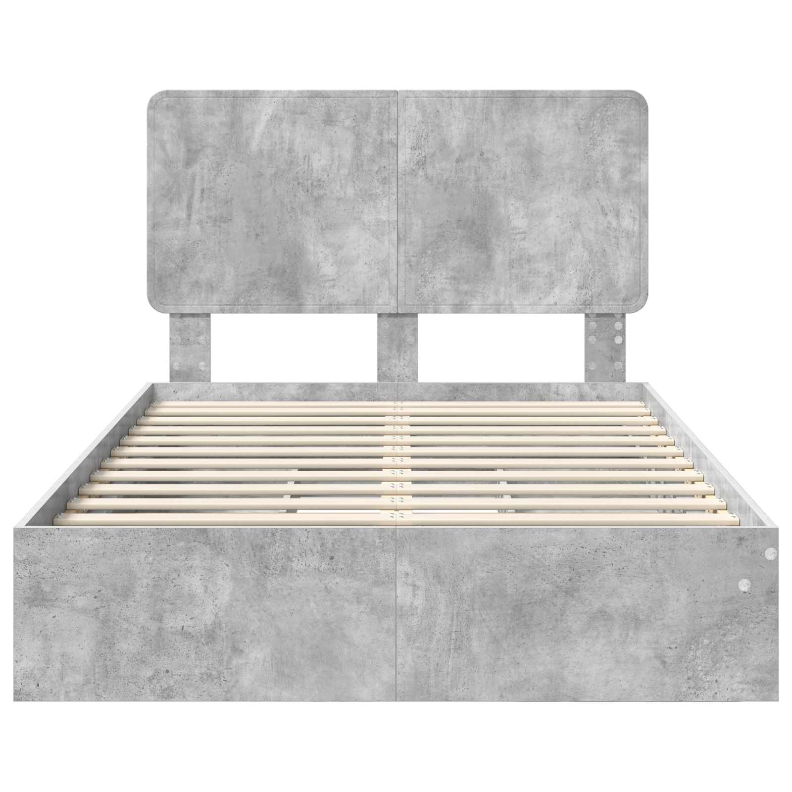 Letto con Contenitore con testiera Grigio cemento 135 x 190 cm | homemem39