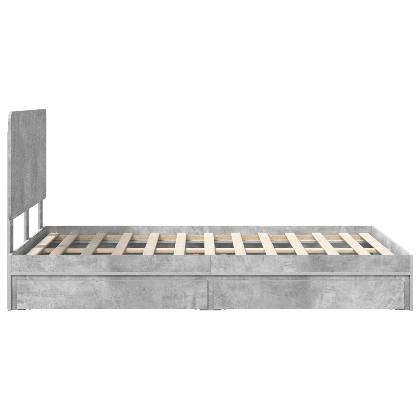Letto con Contenitore con testiera Grigio cemento 135 x 190 cm | homemem39