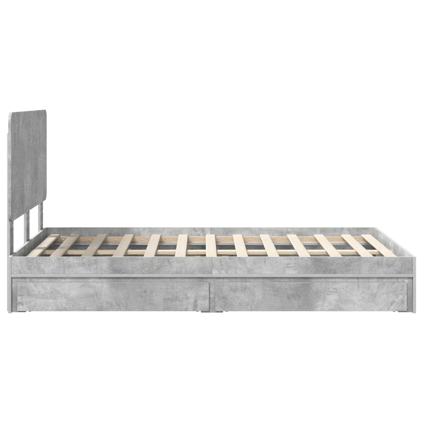 Letto con Contenitore con testiera Grigio cemento 135 x 190 cm | homemem39