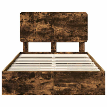 Letto con Contenitore con testiera Rovere fumé 135 x 190 cm | homemem39