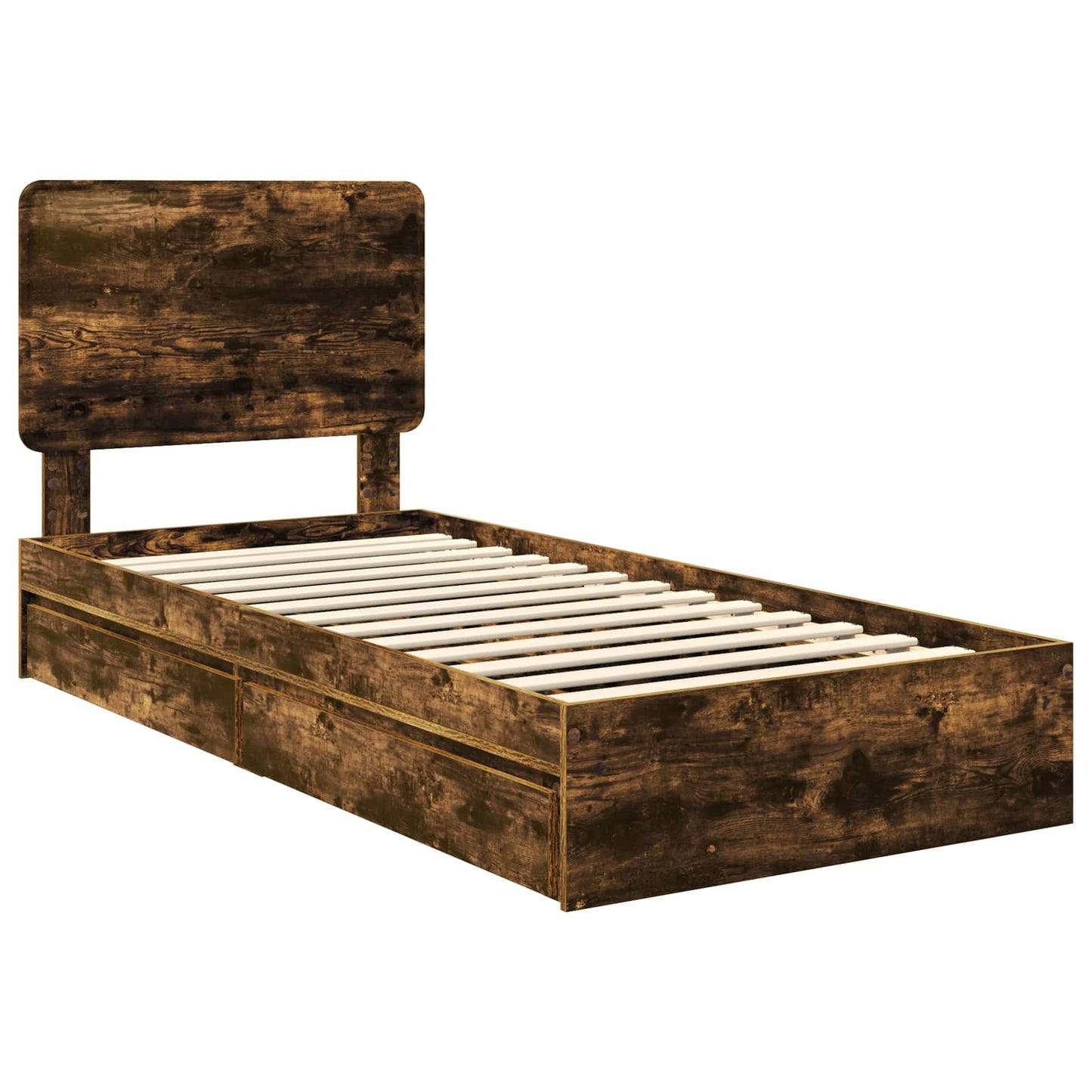 Letto con Contenitore con testiera Rovere fumé 100 x 200 cm | homemem39