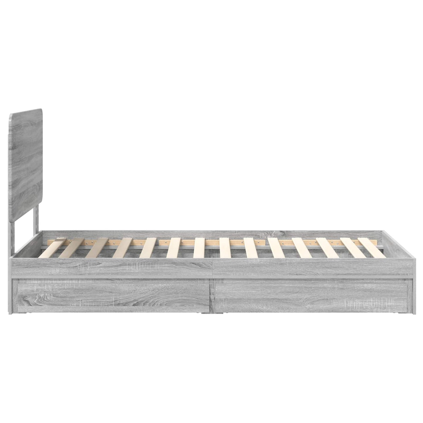 Letto con Contenitore con testiera Grigio Sonoma 100 x 200 cm | homemem39