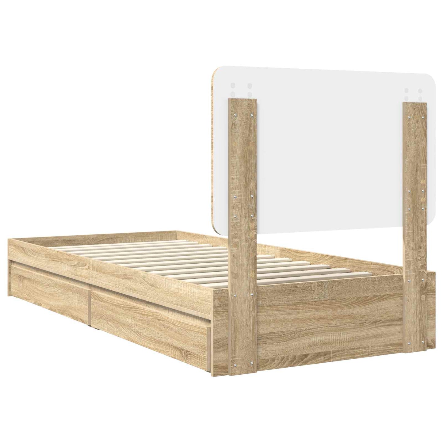 Letto con Contenitore con testiera Rovere Sonoma 90 x 200 cm | homemem39
