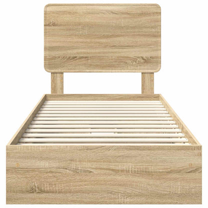 Letto con Contenitore con testiera Rovere Sonoma 90 x 200 cm | homemem39