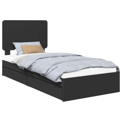 Letto con Contenitore Nero 90 x 190 cm Legno multistrato | homemem39