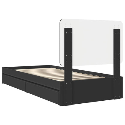 Letto con Contenitore Nero 90 x 190 cm Legno multistrato | homemem39