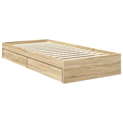 Letto con Contenitore con testiera Rovere Sonoma 90 x 190 cm | homemem39