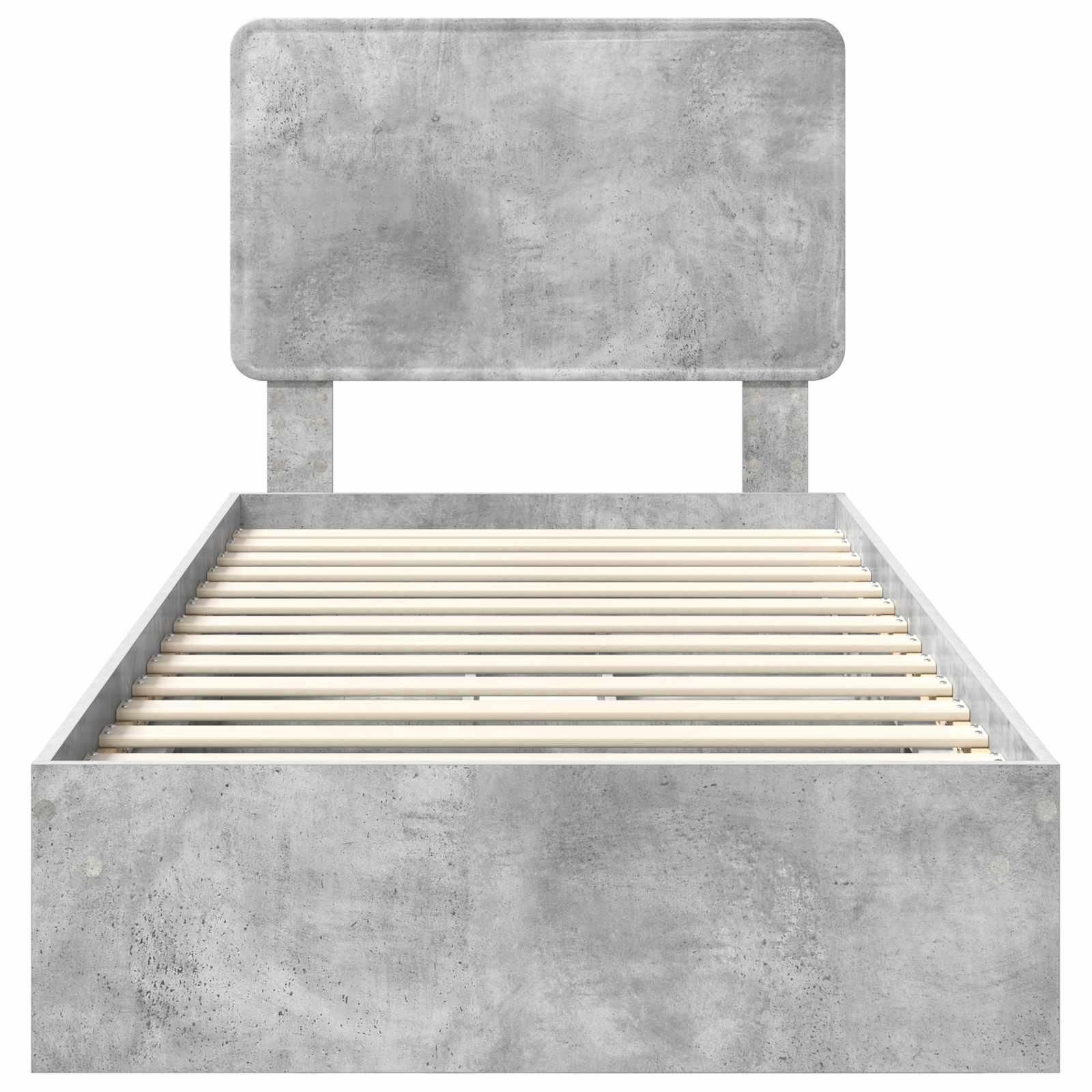 Letto con Contenitore con testiera Grigio cemento 90 x 190 cm | homemem39