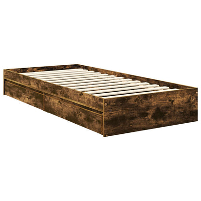 Letto con Contenitore Rovere fumé 90 x 190 cm Legno multistrato | homemem39