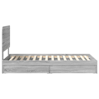 Letto con Contenitore con testiera Grigio Sonoma 90 x 190 cm | homemem39