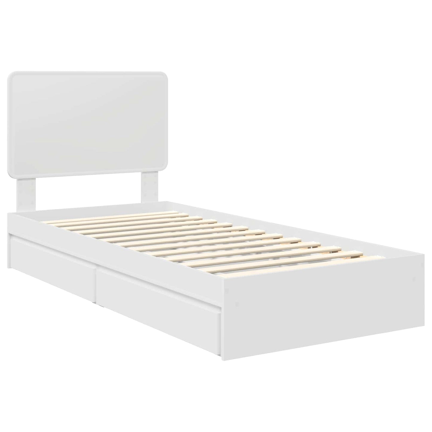 Letto con Contenitore Bianco 75 x 190 cm Legno multistrato | homemem39