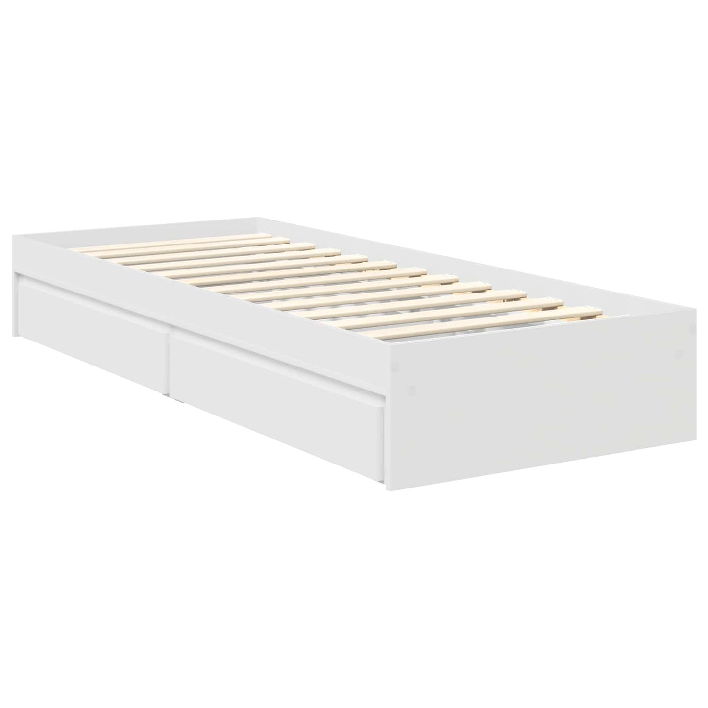 Letto con Contenitore Bianco 75 x 190 cm Legno multistrato | homemem39