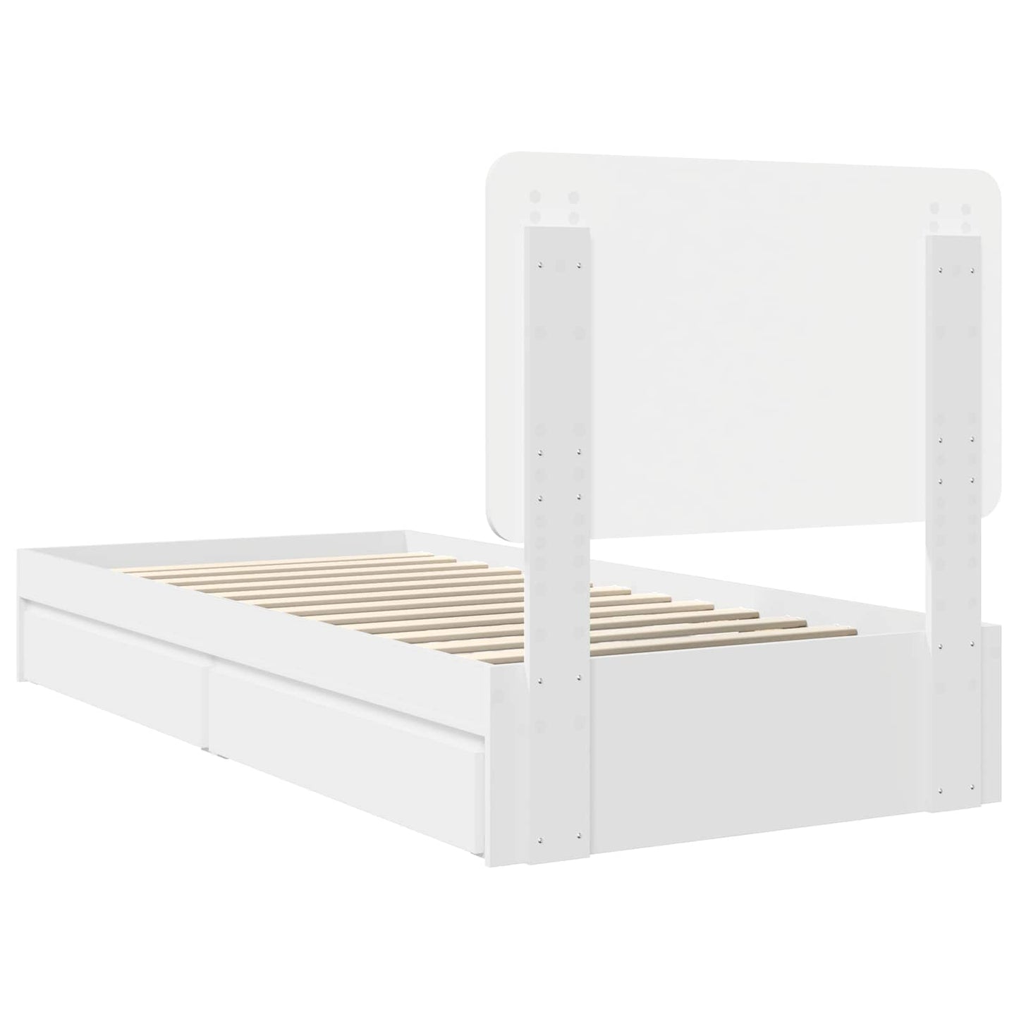 Letto con Contenitore Bianco 75 x 190 cm Legno multistrato | homemem39