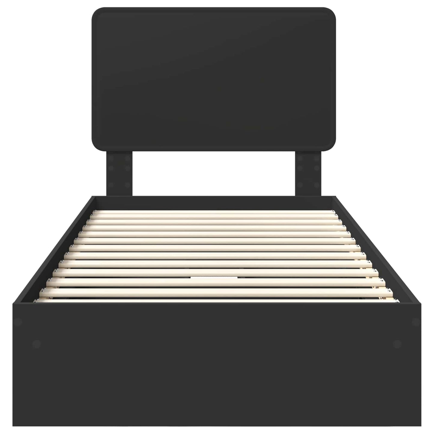 Letto con Contenitore Nero 75 x 190 cm Legno multistrato | homemem39