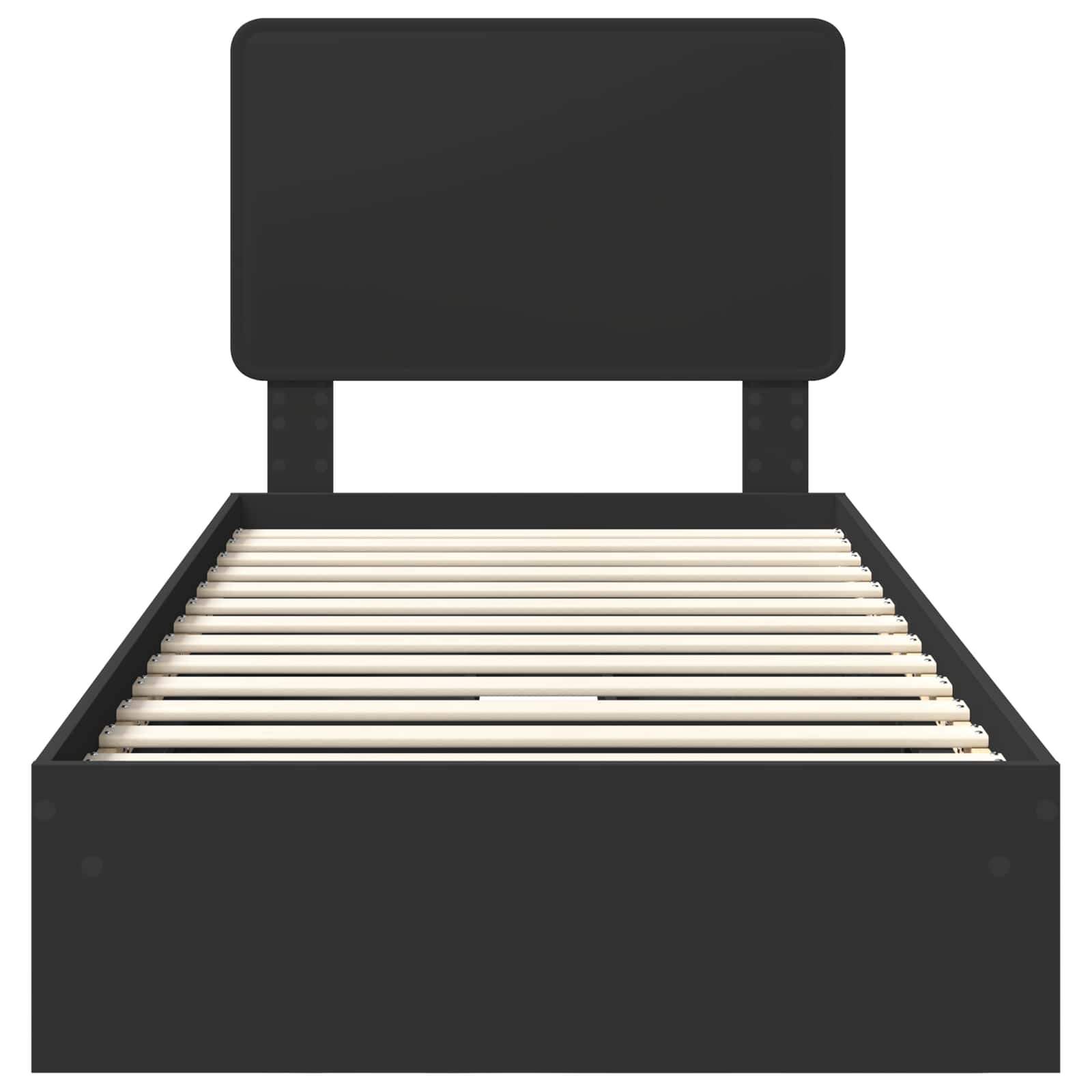 Letto con Contenitore Nero 75 x 190 cm Legno multistrato | homemem39