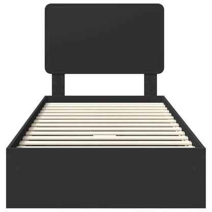 Letto con Contenitore Nero 75 x 190 cm Legno multistrato | homemem39