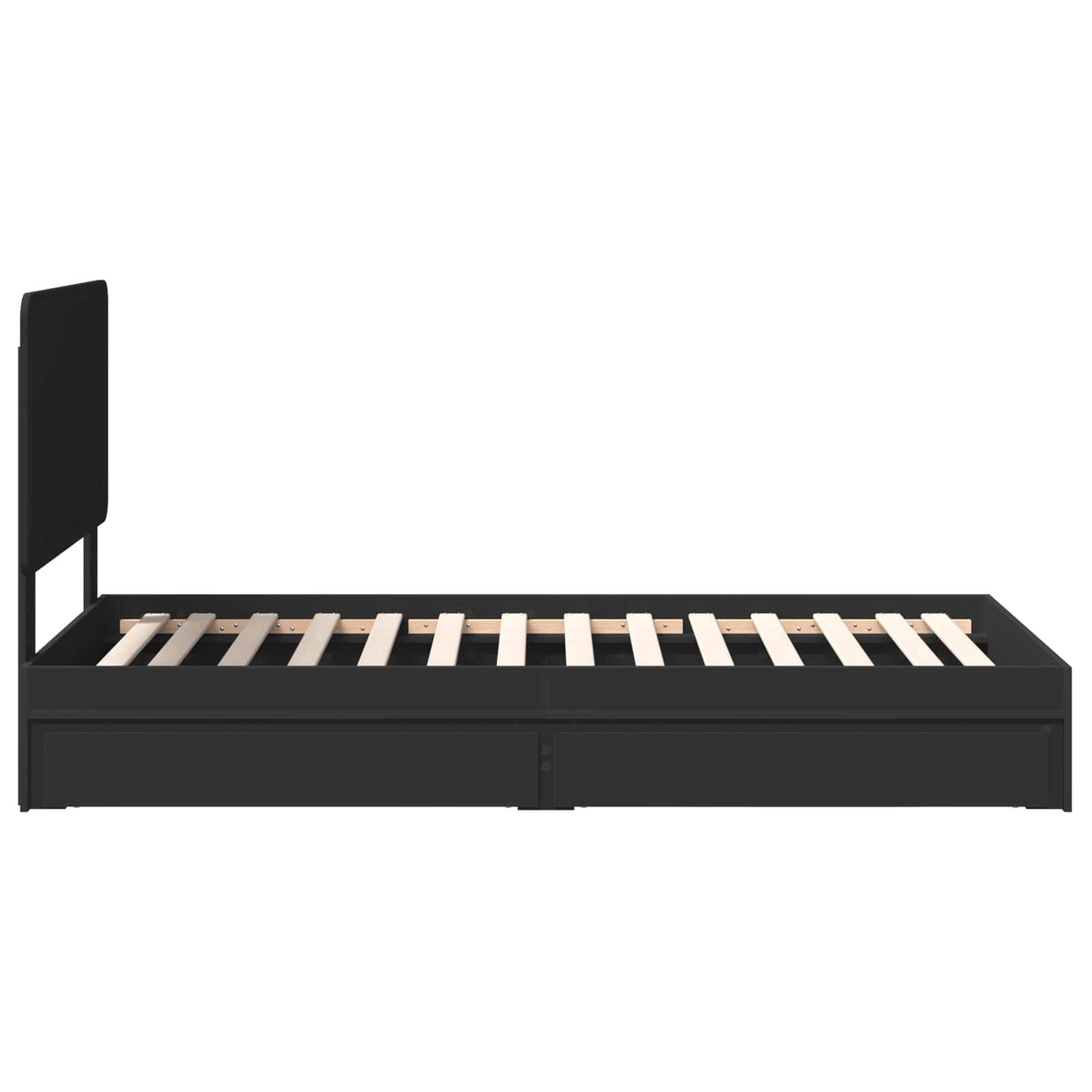 Letto con Contenitore Nero 75 x 190 cm Legno multistrato | homemem39
