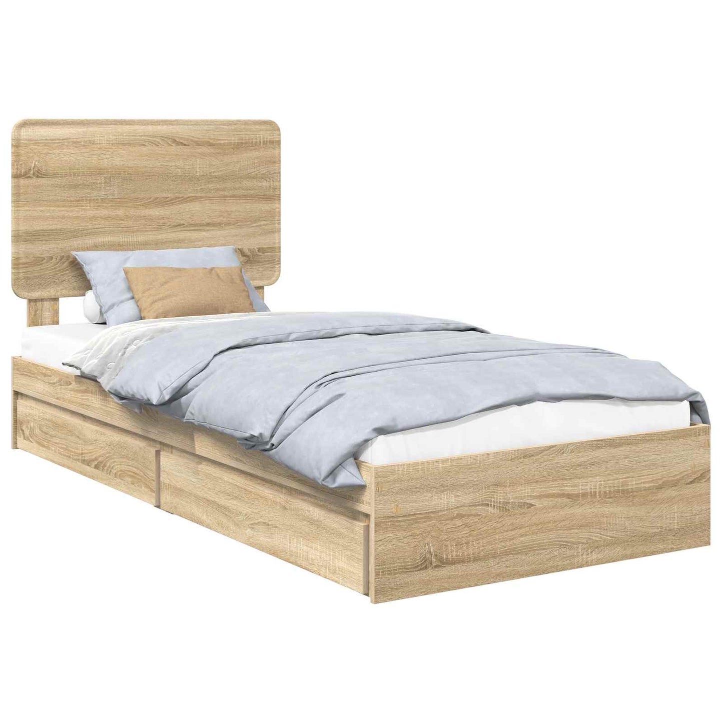 Letto con Contenitore con testiera Rovere Sonoma 75 x 190 cm | homemem39