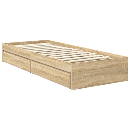 Letto con Contenitore con testiera Rovere Sonoma 75 x 190 cm | homemem39
