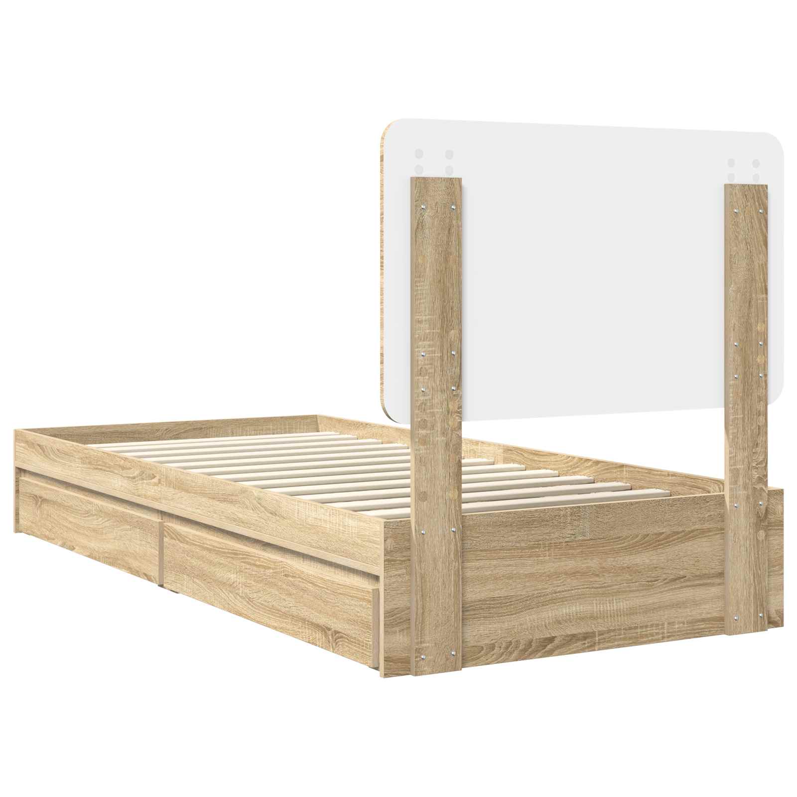 Letto con Contenitore con testiera Rovere Sonoma 75 x 190 cm | homemem39