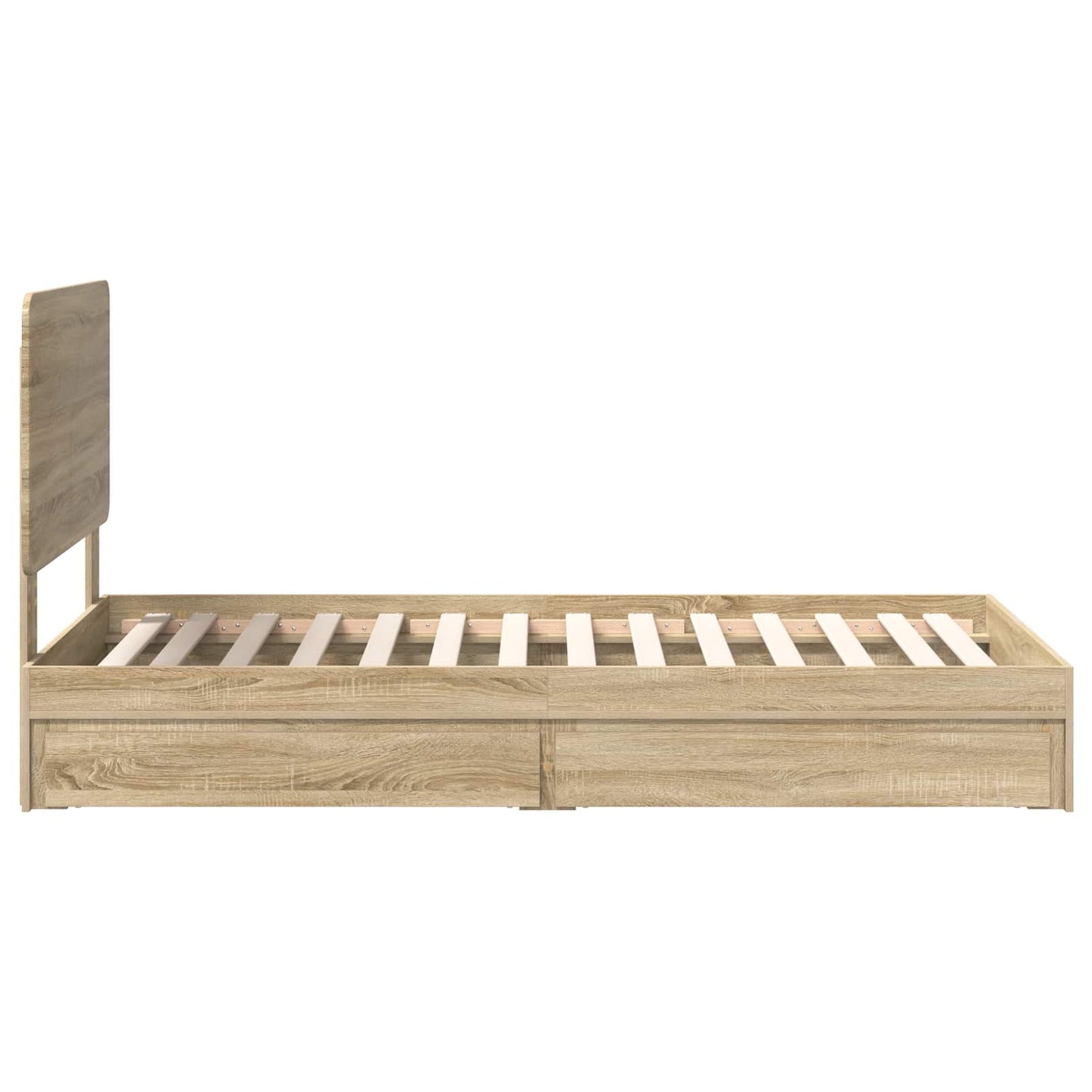 Letto con Contenitore con testiera Rovere Sonoma 75 x 190 cm | homemem39