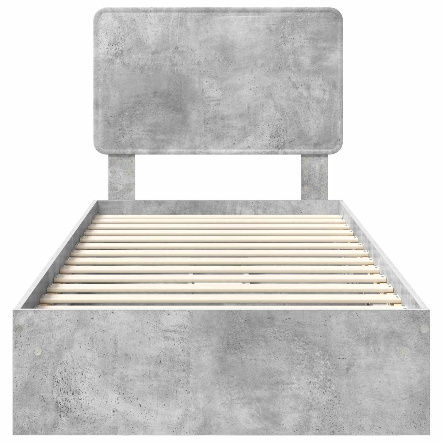 Letto con Contenitore con testiera Grigio cemento 75 x 190 cm | homemem39