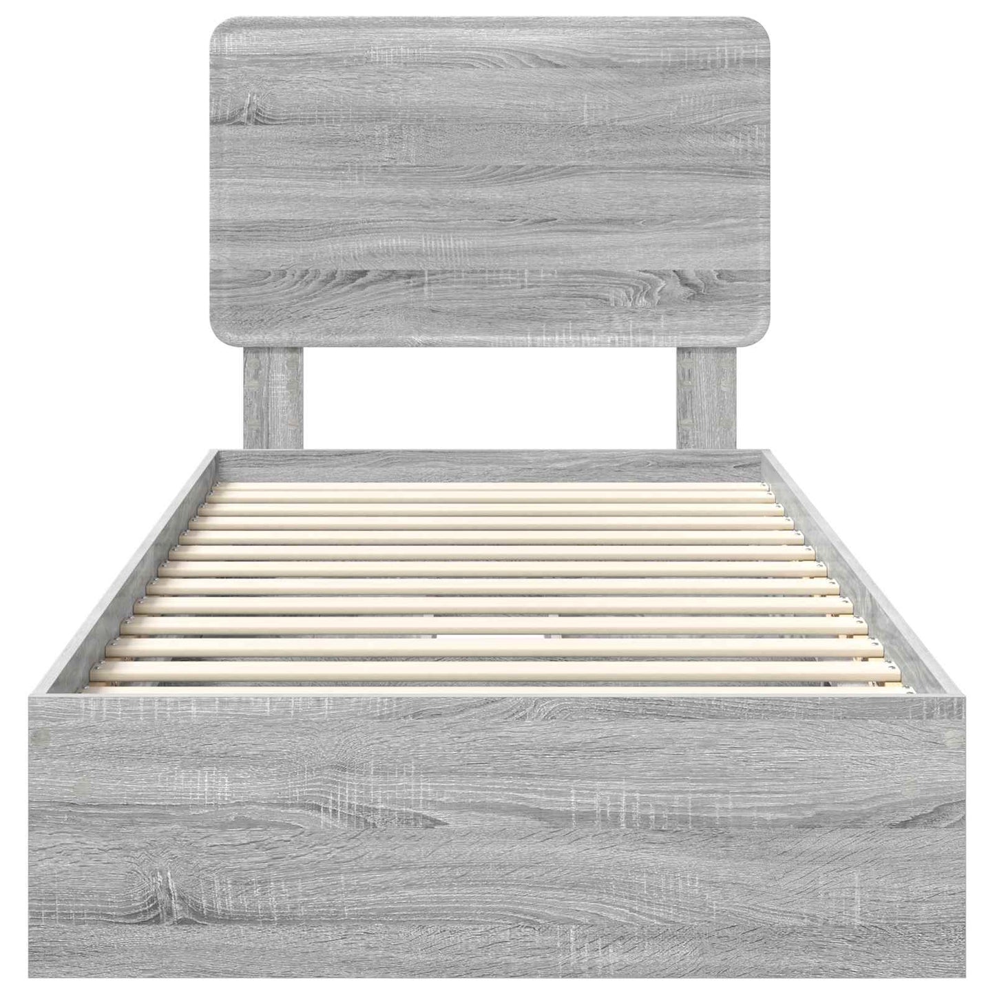 Letto con Contenitore con testiera Grigio Sonoma 75 x 190 cm | homemem39