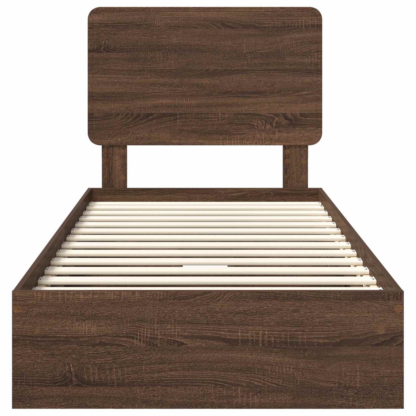 Letto con Contenitore con testiera Rovere Marrone 75 x 190 cm | homemem39