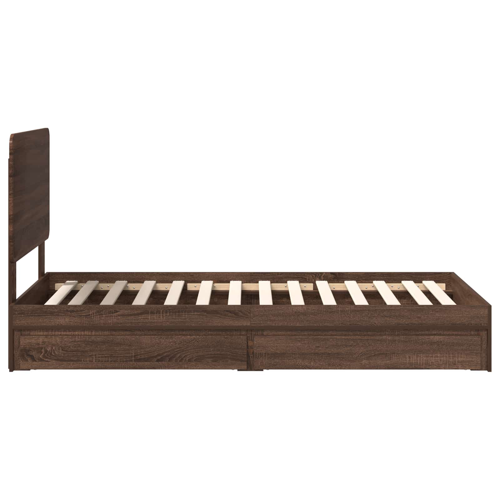 Letto con Contenitore con testiera Rovere Marrone 75 x 190 cm | homemem39