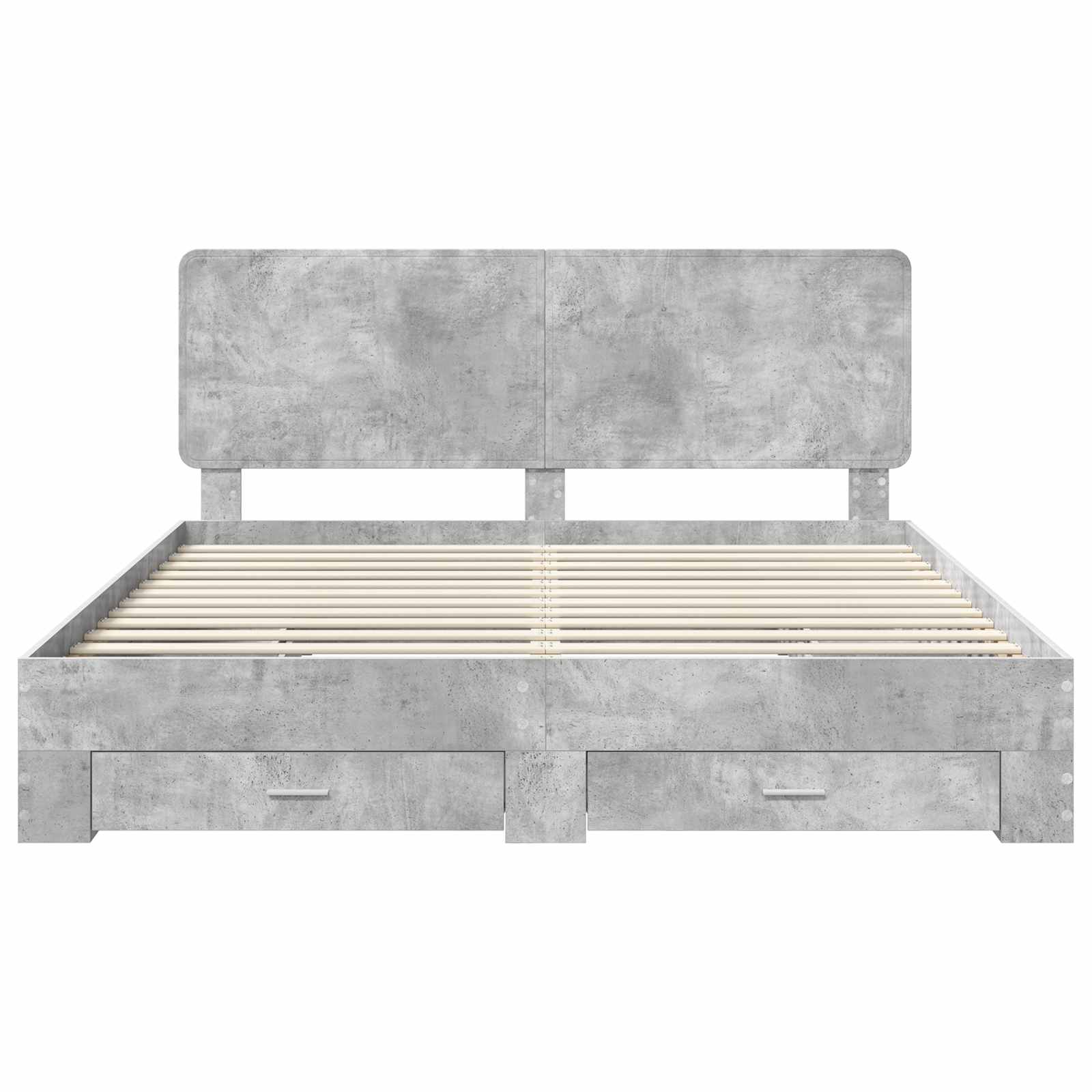 Struttura del letto con testiera Grigio cemento 200 x 200 cm | homemem39