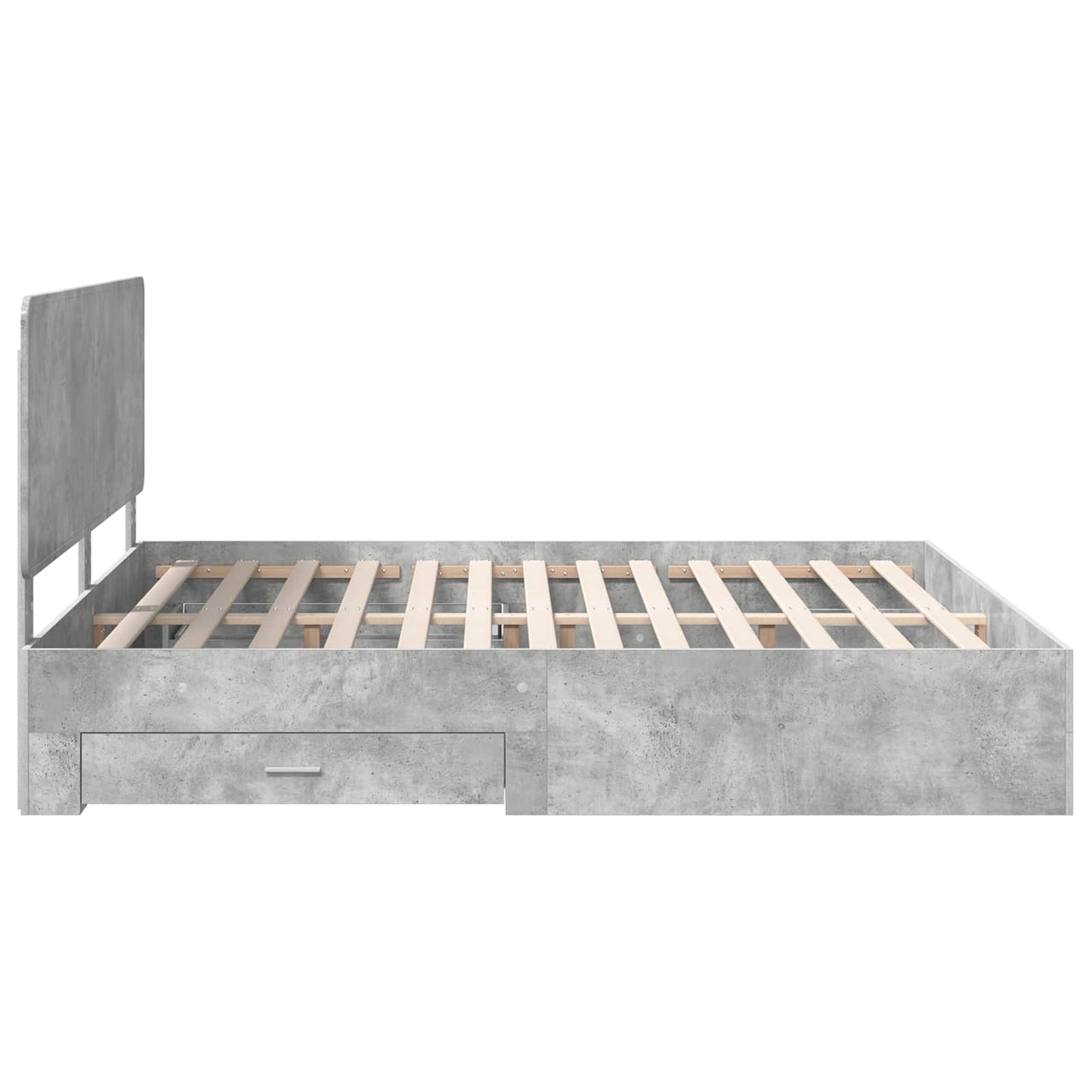 Struttura del letto con testiera Grigio cemento 200 x 200 cm | homemem39