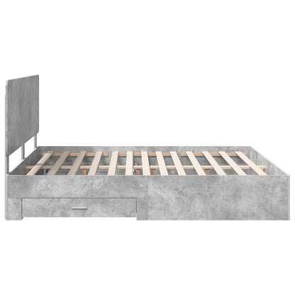 Struttura del letto con testiera Grigio cemento 200 x 200 cm | homemem39