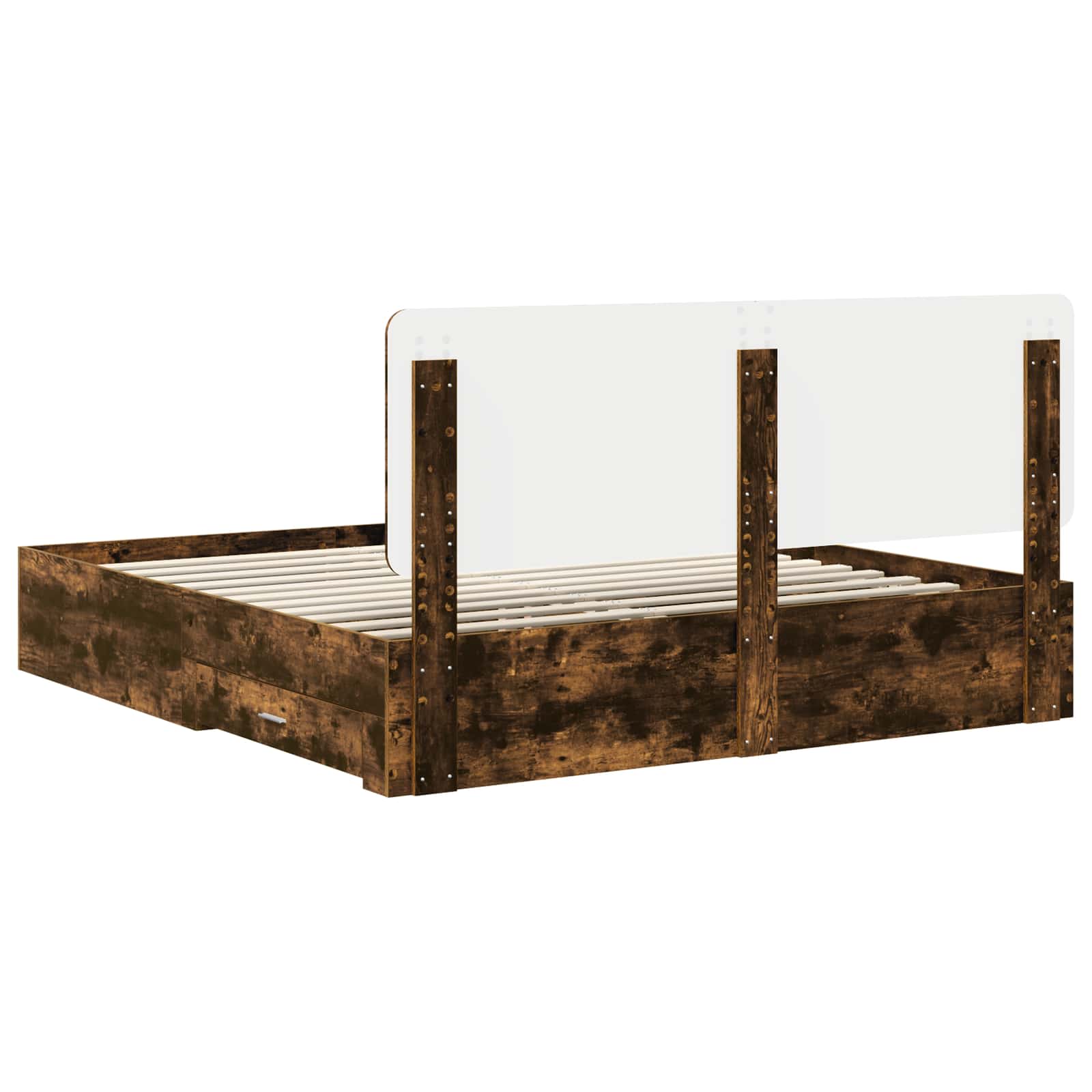 Struttura del letto Rovere fumé 200 x 200 cm Legno multistrato | homemem39