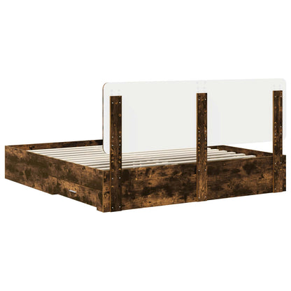 Struttura del letto Rovere fumé 200 x 200 cm Legno multistrato | homemem39