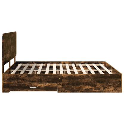 Struttura del letto Rovere fumé 200 x 200 cm Legno multistrato | homemem39