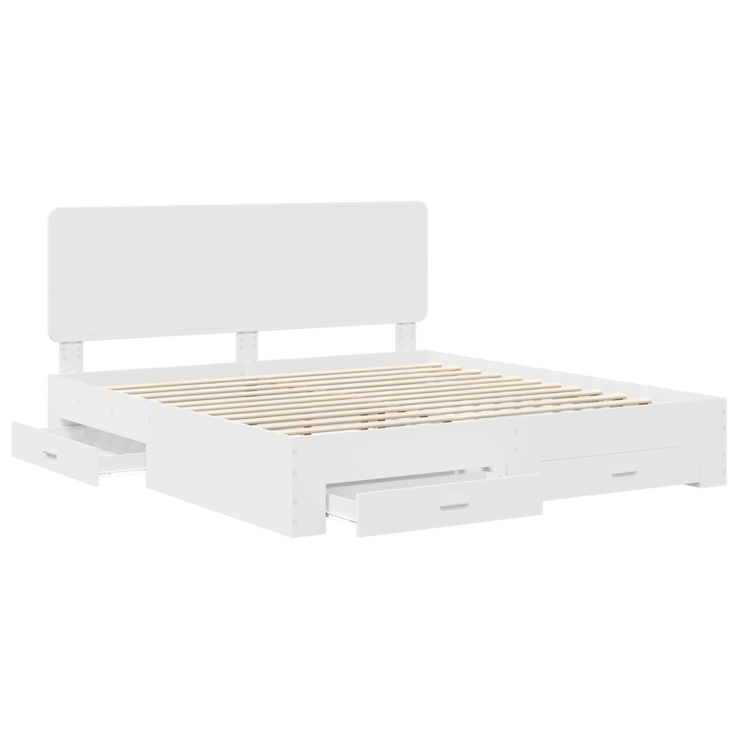 Struttura del letto Bianco 180 x 200 cm Legno multistrato | homemem39