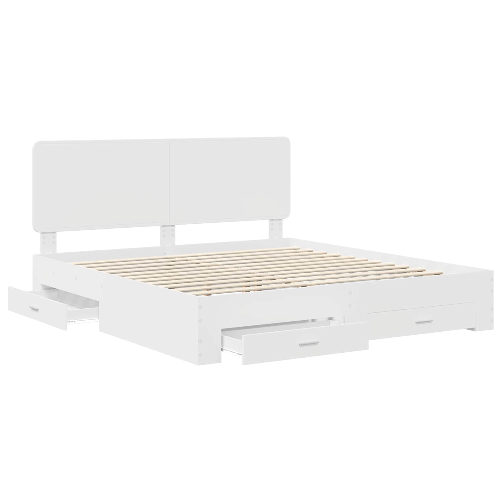 Struttura del letto Bianco 180 x 200 cm Legno multistrato | homemem39
