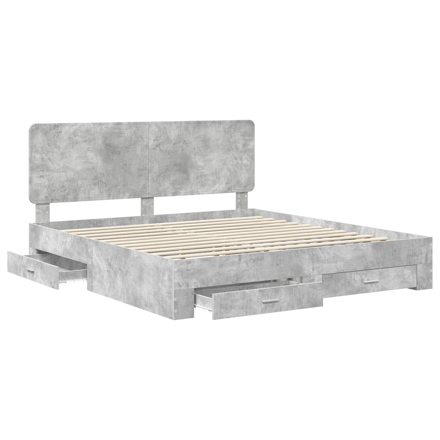 Struttura del letto con testiera Grigio cemento 180 x 200 cm | homemem39