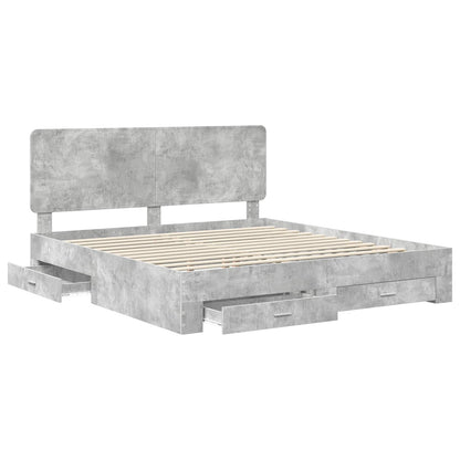 Struttura del letto con testiera Grigio cemento 180 x 200 cm | homemem39