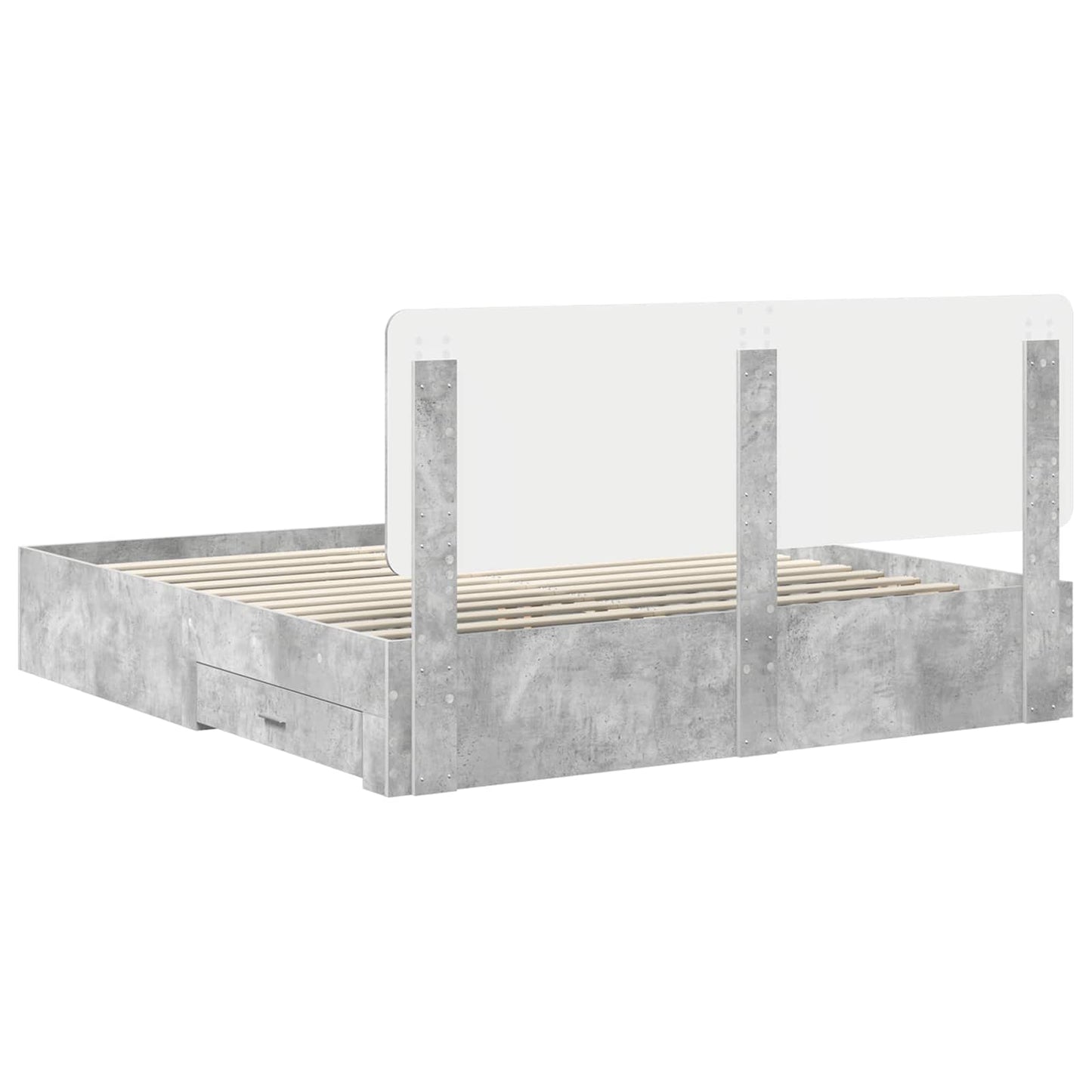 Struttura del letto con testiera Grigio cemento 180 x 200 cm | homemem39
