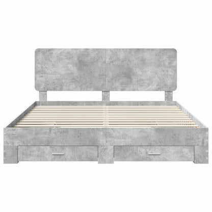 Struttura del letto con testiera Grigio cemento 180 x 200 cm | homemem39