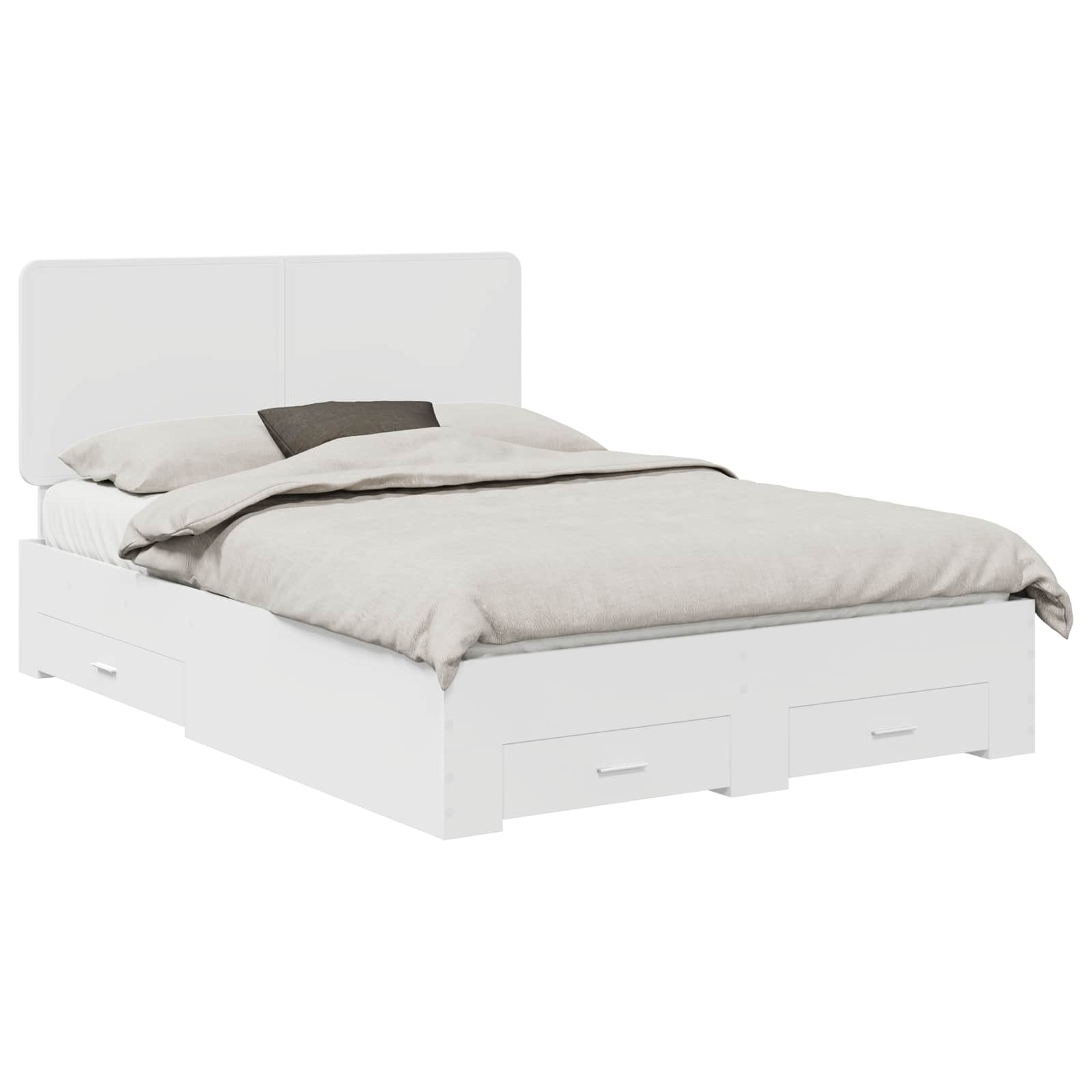 Struttura del letto Bianco 160 x 200 cm Legno multistrato | homemem39