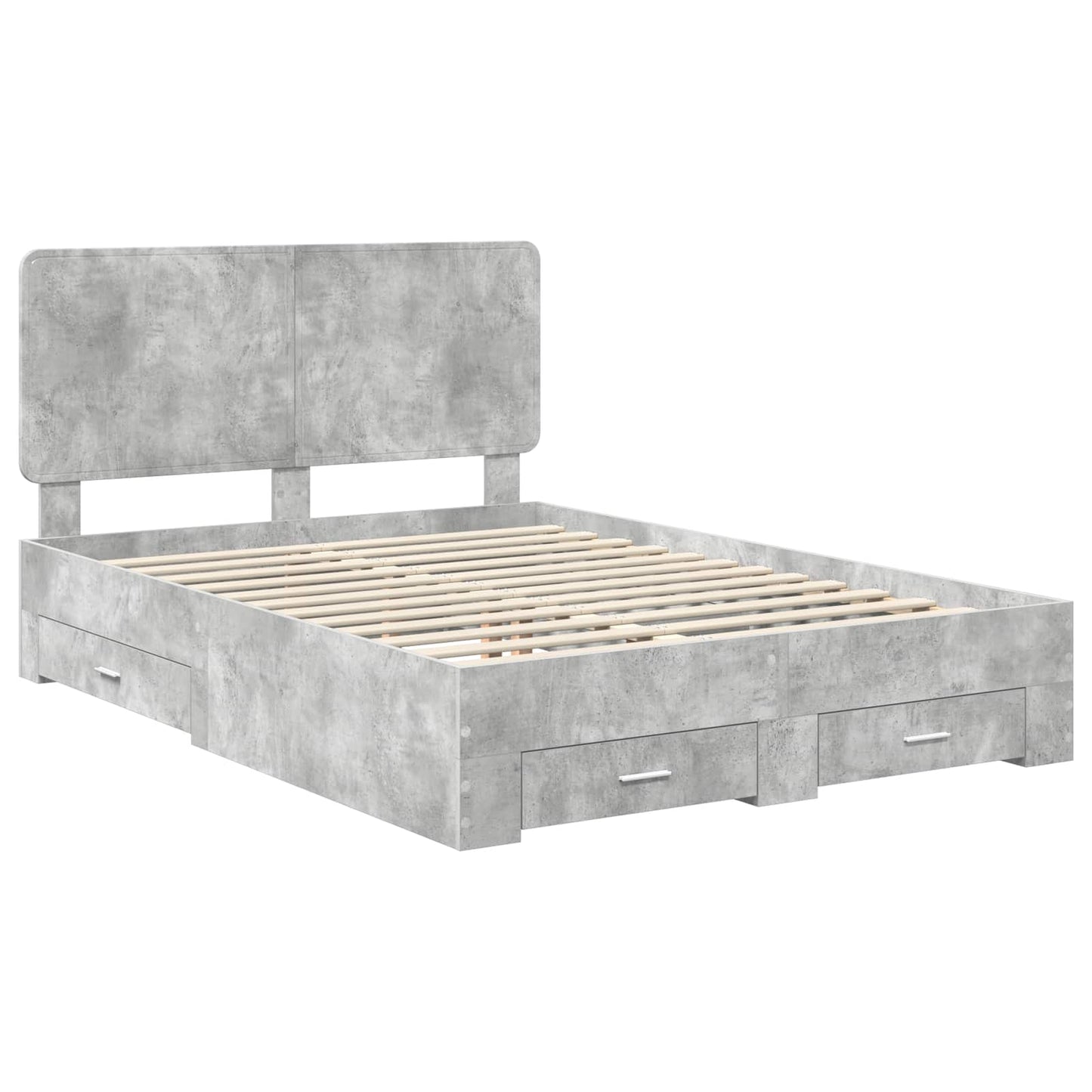 Struttura del letto con testiera Grigio cemento 160 x 200 cm | homemem39