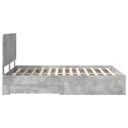 Struttura del letto con testiera Grigio cemento 160 x 200 cm | homemem39