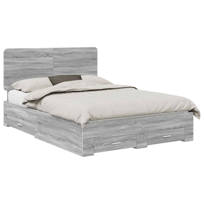 Struttura del letto con testiera Grigio Sonoma 160 x 200 cm | homemem39