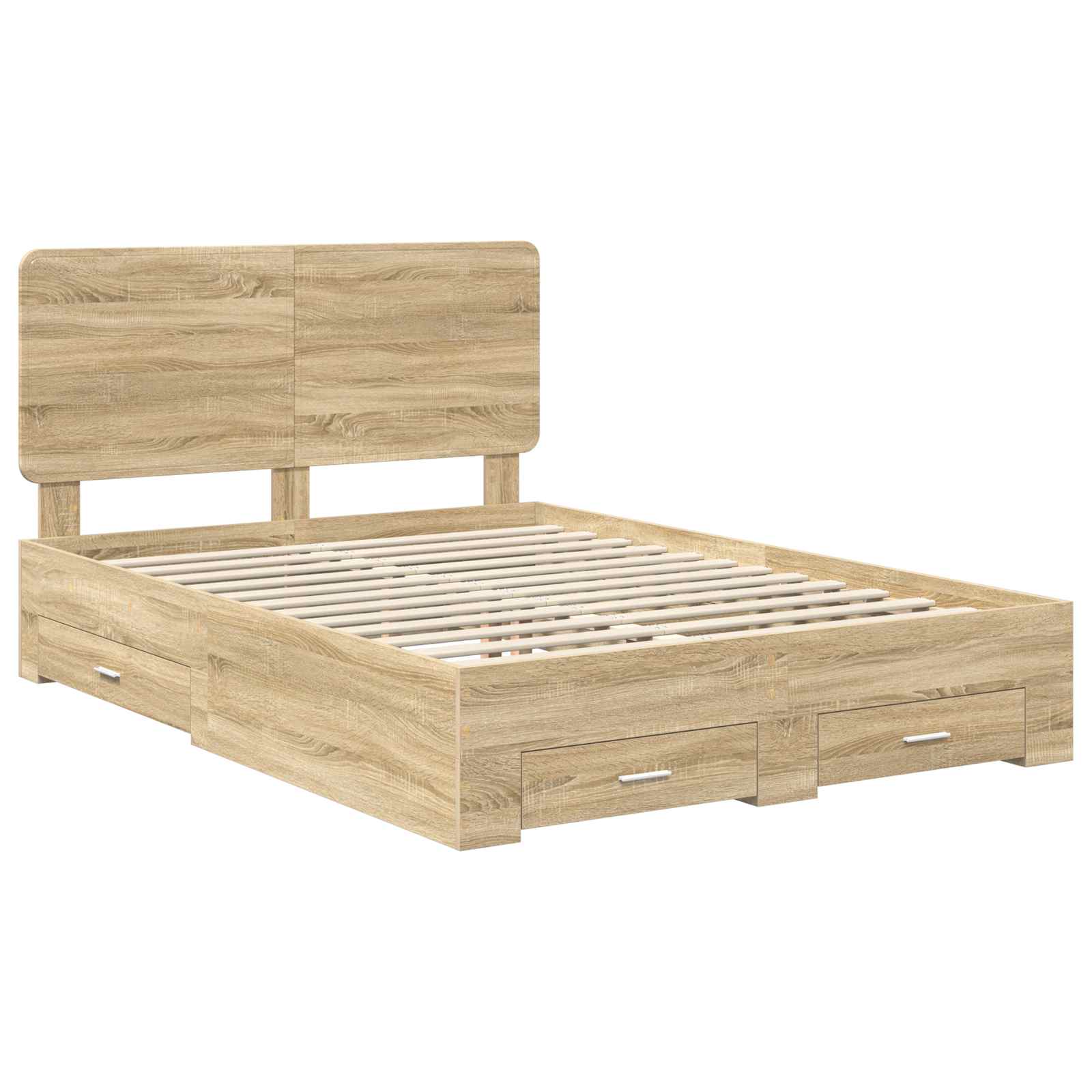 Struttura del letto con testiera Rovere Sonoma 150 x 200 cm | homemem39