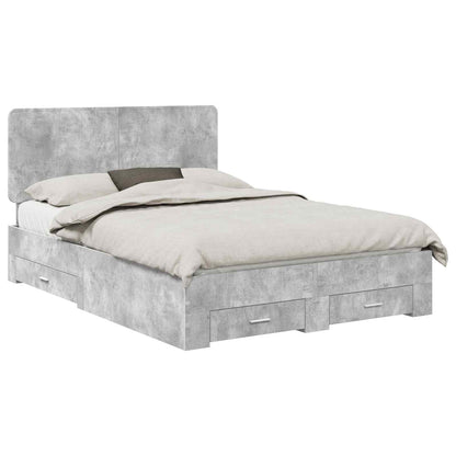 Struttura del letto con testiera Grigio cemento 150 x 200 cm | homemem39